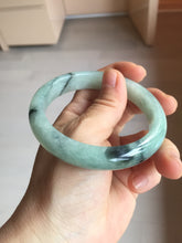 Load image into Gallery viewer, 59mm Certified Type A 100% Natural icy watery light green dark green Jadeite Jade bangle BP37-8908
