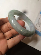 Load image into Gallery viewer, 57.5mm certified 100% natural type A light green/purple chubby jadeite jade bangle BF29-4028
