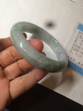 Load image into Gallery viewer, 57.5mm certified 100% natural type A light green/purple chubby jadeite jade bangle BF29-4028
