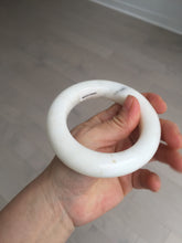 Load image into Gallery viewer, 55.3mm certified 100% Natural White/beige chubby Hetian nephrite Jade bangle HE83-6313
