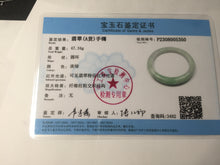 Load image into Gallery viewer, 57mm certified Type A 100% Natural sunny green/white/purple Jadeite Jade bangle L146-5350
