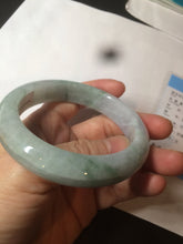 Load image into Gallery viewer, 57.5mm certified 100% natural type A light green/purple chubby jadeite jade bangle BF29-4028
