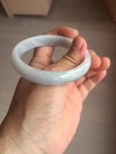 Load image into Gallery viewer, 53.5mm Certified Type A 100% Natural light green white oval Jadeite bangle AU2-3837
