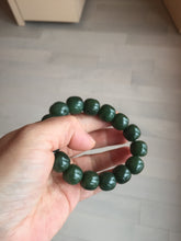Load image into Gallery viewer, 14x13.2mm 100% Natural olive green/brown/black vintage style nephrite Hetian Jade bead bracelet HT97
