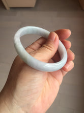 Load image into Gallery viewer, 53.5mm Certified Type A 100% Natural light green white oval Jadeite bangle AU2-3837
