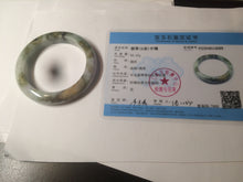 Load image into Gallery viewer, 55.3mm certified Type A 100% Natural dark green/purple/yellow Jadeite Jade bangle AZ41-4099
