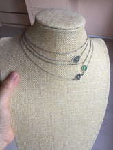 Load image into Gallery viewer, Layered Necklace with Natural Type A sunny green Jadeite Bead, Sun &amp; Mandala Pendant, Boho Minimalist Good Luck Jewelry Gift for Her PA66
