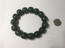 Load image into Gallery viewer, 13.7x13mm 100% Natural olive green/brown/black vintage style nephrite Hetian Jade bead bracelet HE95
