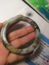 Load image into Gallery viewer, 55.3mm certified Type A 100% Natural dark green/purple/yellow Jadeite Jade bangle AZ41-4099
