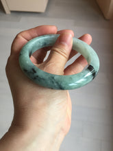 Load image into Gallery viewer, 56.5mm Certified Type A 100% Natural icy watery light green dark green chubby Jadeite Jade bangle BP36-8907
