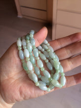 Load image into Gallery viewer, 100% natural type A icy watery green olive shape(LU LU TONG) beads +round bead  jadeite jade  bracelet BK55
