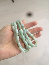 Load image into Gallery viewer, 100% natural type A icy watery green olive shape(LU LU TONG) beads +round bead  jadeite jade  bracelet BK55
