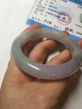 Load image into Gallery viewer, 53.8mm certified 100% natural Type A icy water light green/pule/brown/gray(FU LU SHOU) jadeite jade bangle BP159-5038
