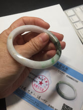 Load image into Gallery viewer, 52mm certified Type A 100% Natural sunny green yellow brown white oval Jadeite Jade bangle Q138-1727
