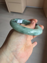 Load image into Gallery viewer, 56.5mm Certified Type A 100% Natural icy watery light green dark green chubby Jadeite Jade bangle BP36-8907
