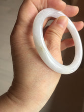 Load image into Gallery viewer, 54.5mm certified 100% natural Type A icy watery light green/white round cut jadeite jade bangle PB103-(4324)
