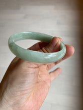 Load image into Gallery viewer, 52mm Certified Type A 100% Natural icy watery light green Jadeite Jade oval bangle Q128-7341
