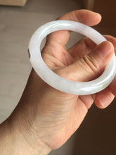 Load image into Gallery viewer, 54.5mm certified 100% natural Type A icy watery light green/white round cut jadeite jade bangle PB103-(4324)
