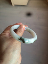 Load image into Gallery viewer, 56.5mm certified type A 100% Natural dark green/white jadeite jade bangle BG75-1837
