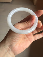 Load image into Gallery viewer, 54.5mm certified 100% natural Type A icy watery light green/white round cut jadeite jade bangle PB103-(4324)
