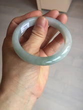 Load image into Gallery viewer, 54.8mm certified type A 100% Natural icy watery green/white jadeite jade bangle BP35-8906
