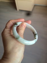 Load image into Gallery viewer, 56.5mm certified type A 100% Natural dark green/white jadeite jade bangle BG75-1837
