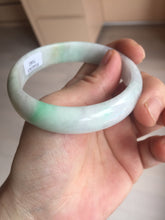 Load image into Gallery viewer, 57mm certified 100% natural sunny green/purple/yellow/white(FU LU SHOU) jadeite jade bangle AS85-7082
