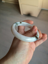 Load image into Gallery viewer, 56.5mm certified type A 100% Natural dark green/white jadeite jade bangle BG75-1837
