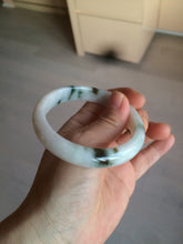 Load image into Gallery viewer, 56.5mm certified type A 100% Natural dark green/white jadeite jade bangle BG75-1837
