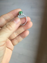 Load image into Gallery viewer, 100% natural type A sunny green four-prong jadeite jade ring PA81
