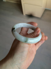 Load image into Gallery viewer, 56.5mm certified type A 100% Natural dark green/white jadeite jade bangle BG75-1837
