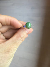 Load image into Gallery viewer, 100% natural type A sunny green four-prong jadeite jade ring PA81

