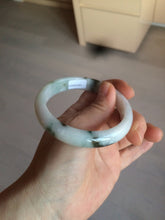 Load image into Gallery viewer, 56.5mm certified type A 100% Natural dark green/white jadeite jade bangle BG75-1837
