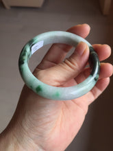 Load image into Gallery viewer, 54mm certificated Type A 100% Natural dark green/sunny green/white Jadeite Jade bangle BG40-3296
