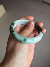 Load image into Gallery viewer, 54mm certificated Type A 100% Natural dark green/sunny green/white Jadeite Jade bangle BG40-3296
