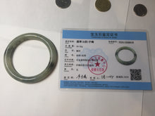 Load image into Gallery viewer, 54.3mm Certified type A 100% Natural green dark green floating seaweed round cut Jadeite bangle PC139-6618
