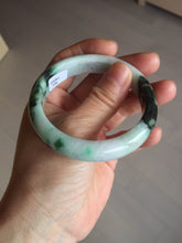 Load image into Gallery viewer, 54mm certificated Type A 100% Natural dark green/sunny green/white Jadeite Jade bangle BG40-3296
