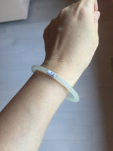 Load image into Gallery viewer, 57mm certified 100% natural type A icy watery white beige flat jadeite bangle PD25-5814
