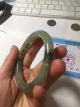 Load image into Gallery viewer, 54.3mm Certified type A 100% Natural green dark green floating seaweed round cut Jadeite bangle PC139-6618
