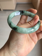 Load image into Gallery viewer, 56.5mm Certified Type A 100% Natural suny green dark green Jadeite Jade bangle BP33-8236
