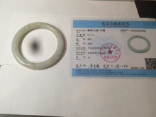 Load image into Gallery viewer, 52.6 mm certified type A 100% Natural sunny green/white round cut Jadeite Jade bangle AX120-7552
