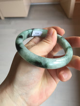 Load image into Gallery viewer, 56.5mm Certified Type A 100% Natural suny green dark green Jadeite Jade bangle BP33-8236
