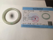 Load image into Gallery viewer, 52.6 mm certified type A 100% Natural sunny green/white round cut Jadeite Jade bangle AX120-7552
