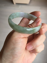 Load image into Gallery viewer, 53.5mm certified 100% natural Type A light watermelon rind green/yellow/purple jadeite jade bangle BL114-9428
