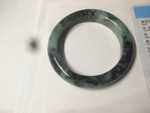 Load image into Gallery viewer, 55.5mm Certified Type A 100% Natural dark green/blue/black Jadeite Jade bangle AZ48-9770
