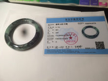 Load image into Gallery viewer, 55.5mm Certified Type A 100% Natural dark green/blue/black Jadeite Jade bangle AZ48-9770
