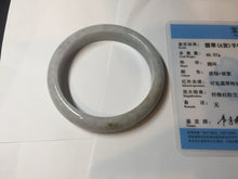 Load image into Gallery viewer, 56.5mm certified Type A 100% Natural purple white Jadeite Jade bangle D138-4044
