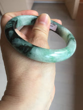 Load image into Gallery viewer, 58.9mm Certified Type A 100% Natural suny green dark green Jadeite Jade bangle BP32-8237
