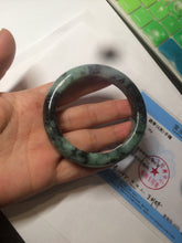 Load image into Gallery viewer, 55.5mm Certified Type A 100% Natural dark green/blue/black Jadeite Jade bangle AZ48-9770
