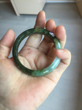 Load image into Gallery viewer, 51.8mm certified 100% natural Type A deep forest green/mountain yellow brown jadeite jade bangle PA77-6300

